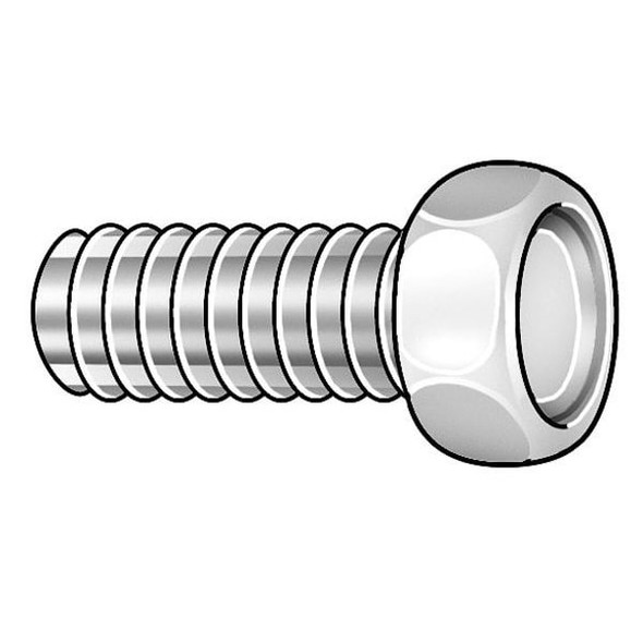 #12-24 x 3/4 in Hex Hex Machine Screw, Zinc Plated Steel, 100 PK
