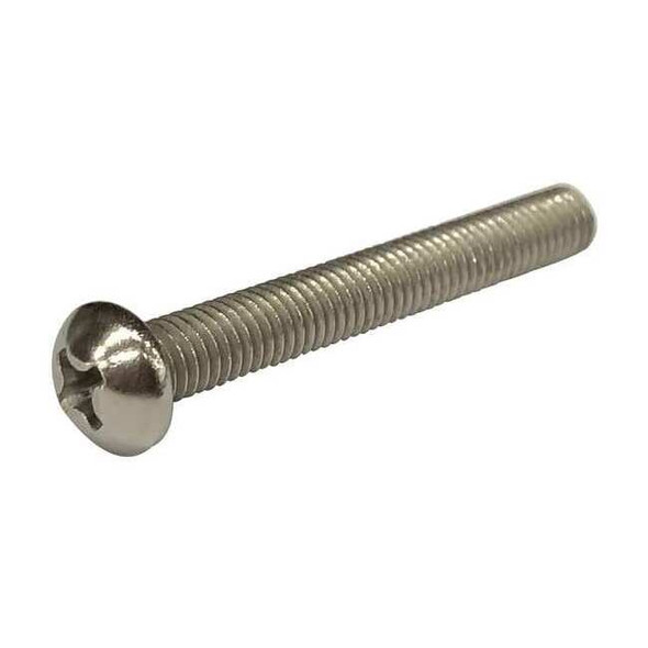 #10-32 x 5/8 in Phillips Round Machine Screw, Plain 18-8 Stainless Steel, 100 PK