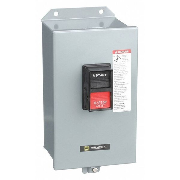 Manual Motor Starter, NEMA M-0, 3 P, 3 Phase, Push Button, 18 A