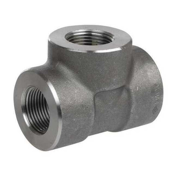 3/8 in FNPT 304 Stainless Steel Threaded Tee, Class 3000