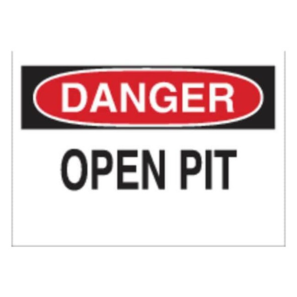 Brady Danger Sign, 10 in H, 14 in W, Aluminum, Rectangle, English, 43198 43198