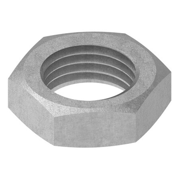 Jam Nut, M30-3.50, Carbon Steel, Class 4, Zinc Plated, 15 mm Ht