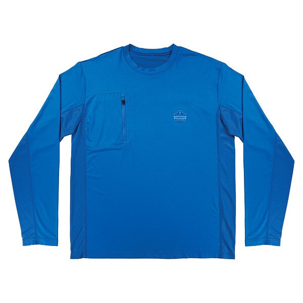 Ergodyne Cooling Long Sleeve Sun Shirt with UV Protection, Blue, XL 6689