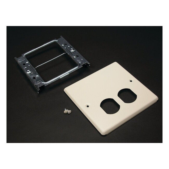 Wiremold Duplex Two Gang Cover Fitting,Gray,Steel G4047BX