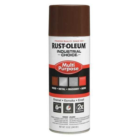 Rust-Oleum Spray Paint, Leather Brown, Gloss, Solvent, 12 oz 1674830