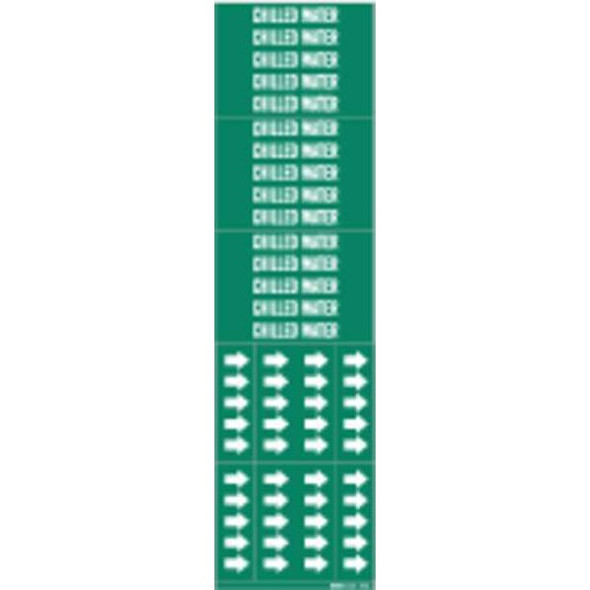 Brady Pipe Marker,Chilled Water,2 1/4in H 7045-3C Brady Pipe Marker,Chilled Water,2 1/4in H 7045-3C