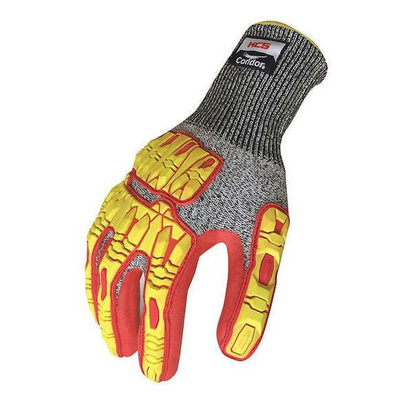 Hi-Vis Cut Resistant Impact Coated Gloves, Cut Level 3 ,Nitrile ,Sandy ,XL 1 PR