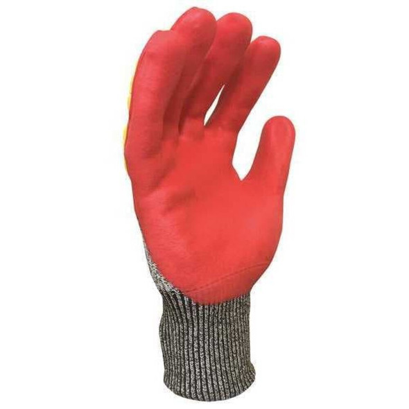 Hi-Vis Cut Resistant Impact Coated Gloves, Cut Level 3 ,Nitrile ,Sandy ,XL 1 PR  53GM88