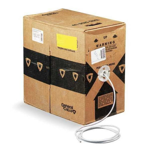 Genspeed Cable,Cat 5e,24 AWG,1000 ft,White 5133255E