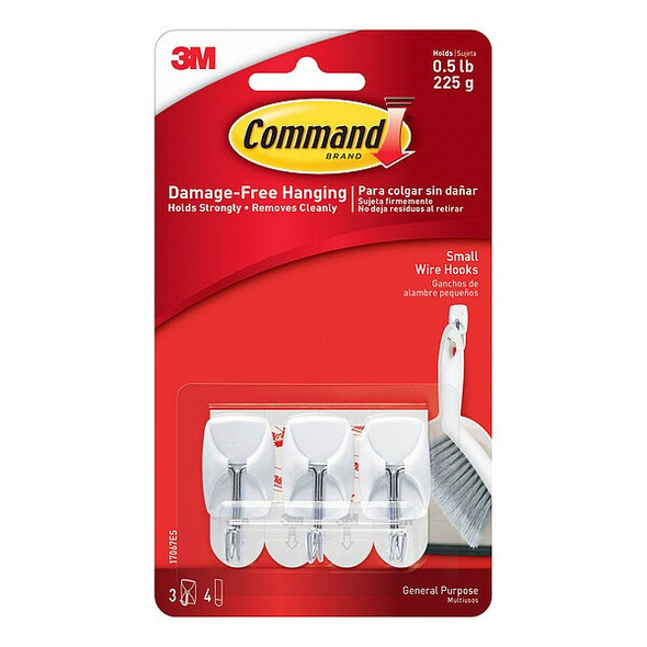 Command Hook,Molded Plastic,7/8 In,PK3 17067