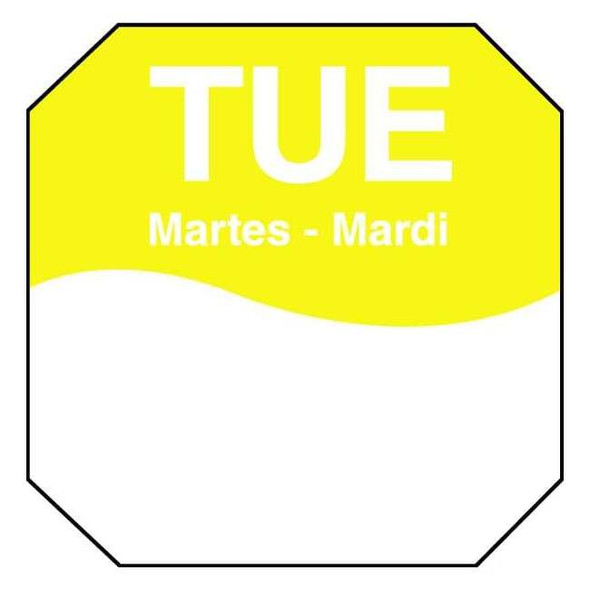 Daymark Day Label,Tuesday,3-1/7 In. W,PK1000 1100602