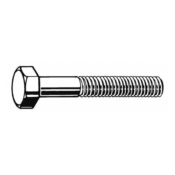 Grade 5, 7/16"-14 Hex Head Cap Screw, Zinc Plated Steel, 3 in L, 10 PK