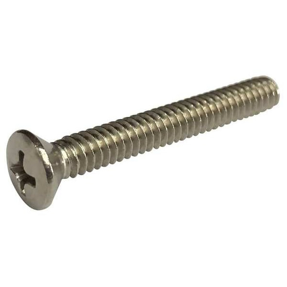 #10-32 x 1 in Phillips Truss Machine Screw, Plain 18-8 Stainless Steel, 100 PK
