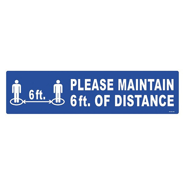 Floor Sign, 6 in H, 24 in W, Vinyl, English, FS-624-406