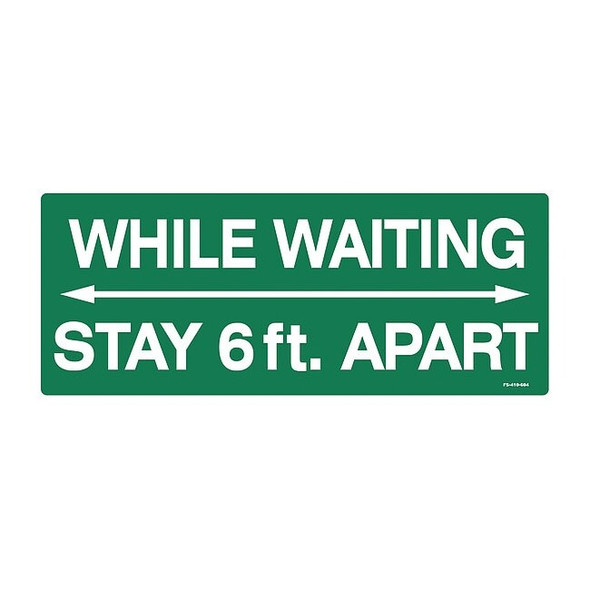 Floor Sign, 4 in H, 10 in W, Vinyl, English, FS-410-604, PK4