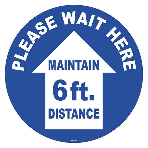 Floor Sign, 17 in H, 17 in W, Vinyl, English, FS-17-704