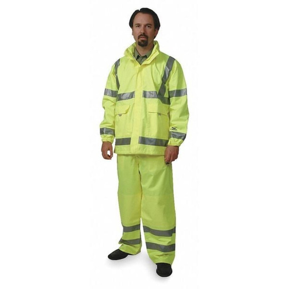 Manufacturer Varies Rain Jacket Hood,Hi-Vis YelloGreen,2XL 5KE93