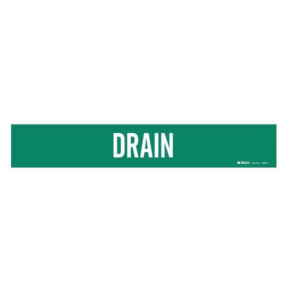 Brady Pipe Marker,Drain,Grn,2-1/2 to 7-7/8 In, 7090-1 7090-1