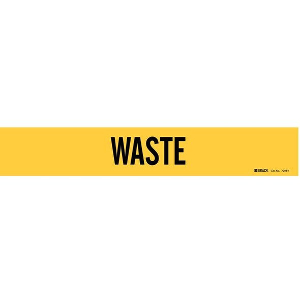 Brady Pipe Marker,Waste,Yel,2-1/2 to 7-7/8 In 7298-1