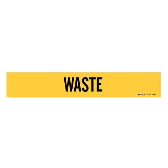 Brady Pipe Marker,Waste,Yel,2-1/2 to 7-7/8 In 7298-1