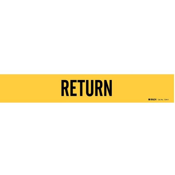 Brady Pipe Marker,Return,Yel,2-1/2 to 7-7/8 In 7244-1