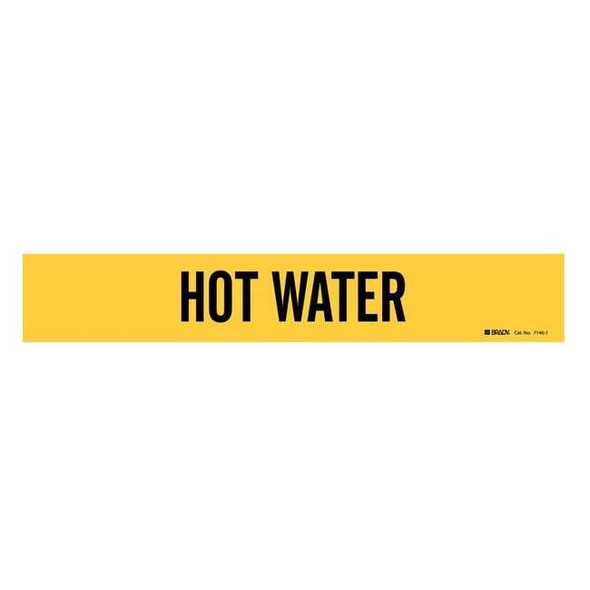 Brady Pipe Marker,Hot Water,Y,2-1/2 to7-7/8 In, 7146-1 7146-1