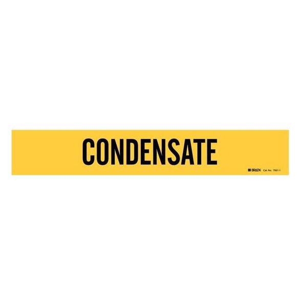 Brady Pipe Marker, Condensate, Y, 2-1/2to7-7/8 In, 7061-1 7061-1