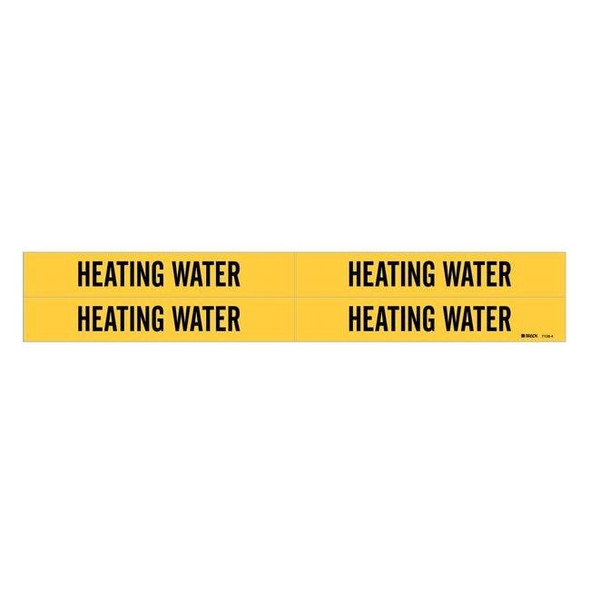 Brady Pipe Markr,Heating Water,Y,3/4to2-3/8 In 7128-4