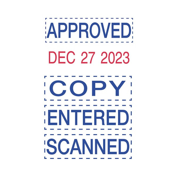 Trodat Self-Inking Micro Date Stamp,Blue/Red E4853L