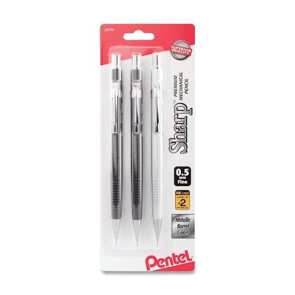 Pentel Pencil,Mech,0.5Mm,Ast,PK3 P205MBP3M
