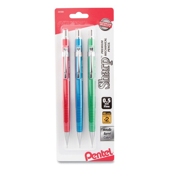 Pentel Pencil,Mech,0.5,Ast,PK3 P205MBP3M1