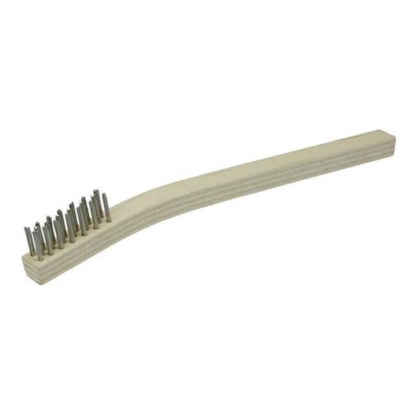 Small Hand Wire Scratch Brush, Stainless Steel, Fill Wood Block, 3x7 Rows