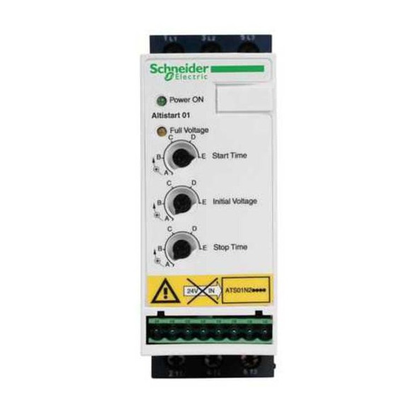 Schneider Electric Soft Start, 200-240VAC, 12A, 3HP ATS01N212LU