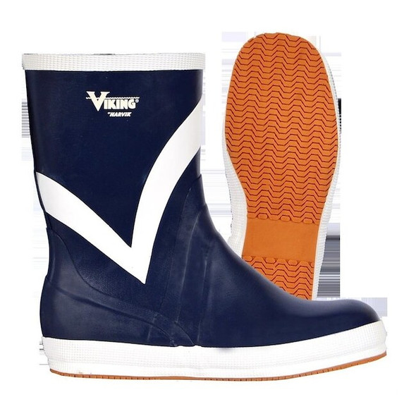 Unisex Mariner Kadett Marine Mid Rubber Boots, Plain Toe, 10" Height, Blue, 9