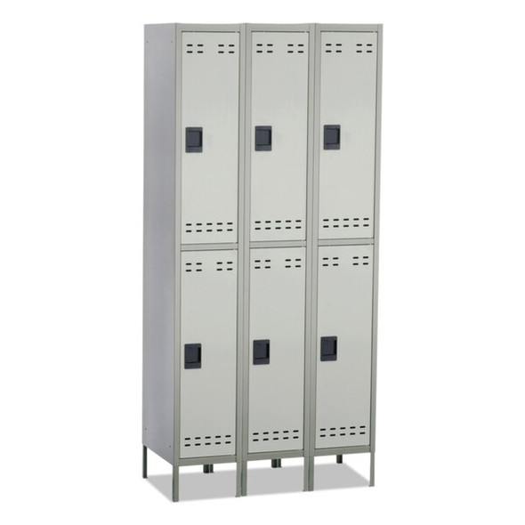 Safco Double-Tier,Three-Column Locker 5526GR Safco Double-Tier,Three-Column Locker 5526GR