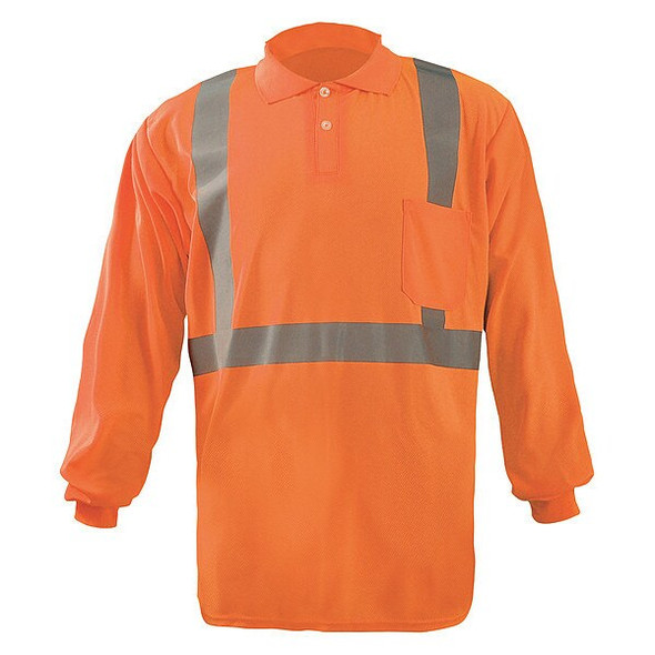 Occunomix Long Sleeve Polo Shirt,XL,ANSI Class 2 LUX-LSPP2B-OXL Occunomix Long Sleeve Polo Shirt,XL,ANSI Class 2 LUX-LSPP2B-OXL