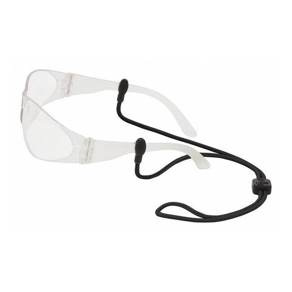 Eyewear Retainer, Black, Adjustable to 26 in Length, Nylon Rope, Loop Attachment