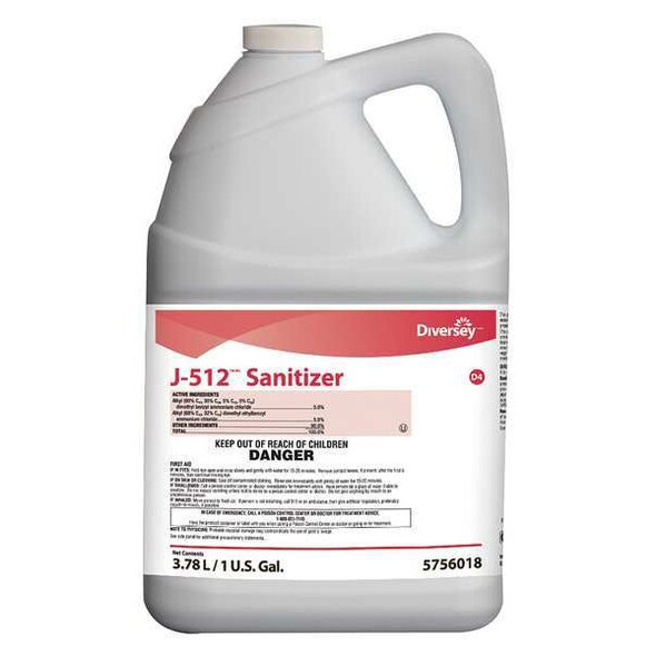 Diversey Sanitizer Concentrate, 1 gal. Pail, Unscented, 4 PK 5756018