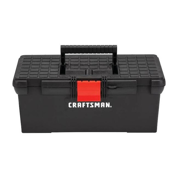 Craftsman Tool Box, Plastic, Black, 16 in W x 8-1/2 in D x 6-1/2 in H CMST16005