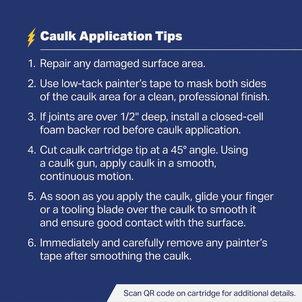 White Lightning 3006 10 Oz. All-Purpose Siliconized Acrylic Latex Caulk, Clear W12001010 787710