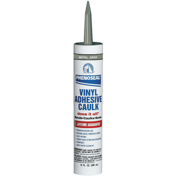 Phenoseal 10 Oz. Metal Gray Vinyl Adhesive Caulk 5113604102 Phenoseal 10 Oz. Metal Gray Vinyl Adhesive Caulk 5113604102