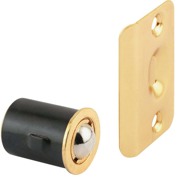 Prime-Line 3/4 In. x 1-3/16 In. Brass Drive-In Ball Bullet Catch & Strike N 7331