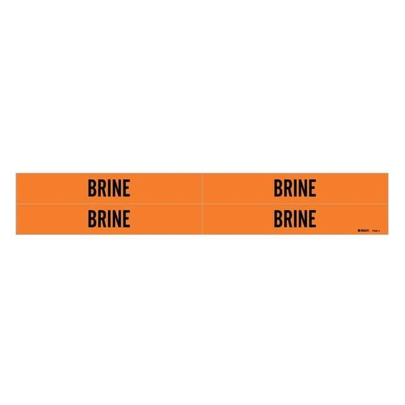 Brady Pipe Marker,Brine,Orange,3/4 to 2-3/8 In, PK4 7336-4