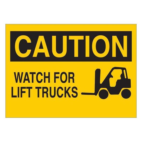 Caution Sign, 10 in H, 14 in W, Aluminum, English, 34GG28