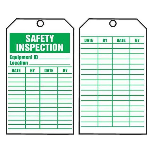 Tag, Safety, Cardstock, 6 1/4 in H x 3 in W, White, Octagon, 250 PK