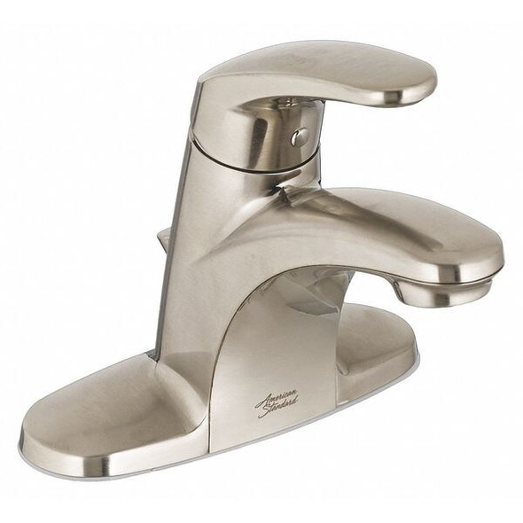 Manual Mid Arc Bathroom Faucet, 4" Mount, Brushed Nickel 3 Hole