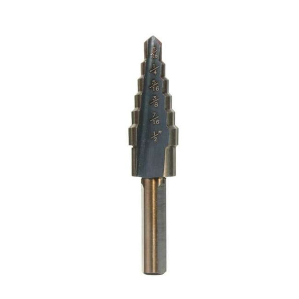 Hhip 3/16-1/2" High Speed Steel Step Drill With 6 Steps 5000-0014