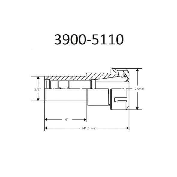 Hhip 3-4 X 4" ER-16 Straight Shank Chuck Extension 3900-5110