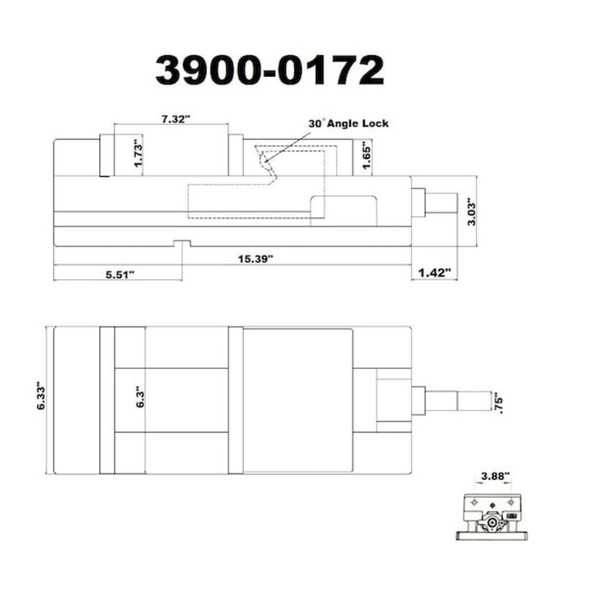 Hhip 6" SUPEr-Lock Vise For NC-CNC Machines 3900-0172