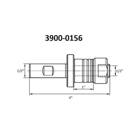 Hhip 1/2 Arbor X 1/2" Straight Shank Stub Mill Arbor 3900-0156